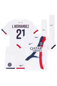 Fotbalové Dres Paris Saint-Germain Lucas Hernandez #21 Dětské Venkovní Oblečení 2025-26 Krátký Rukáv (+ trenýrky)